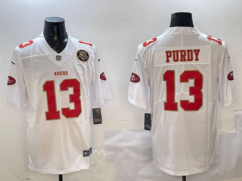 Men San Francisco 49ers #13 Purdy White gold Fashion 2025 Nike Limited NFL Jersey style 3->san francisco 49ers->NFL Jersey